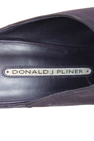 Donald J Pliner Womens Pointed Toe High Heels Mules Shoes Dark Purple Size 7.5M