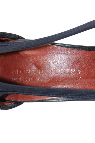 Donald J Pliner Womens Leather Cut Out Detail Heels Pumps Shoes Navy Size 7.5M