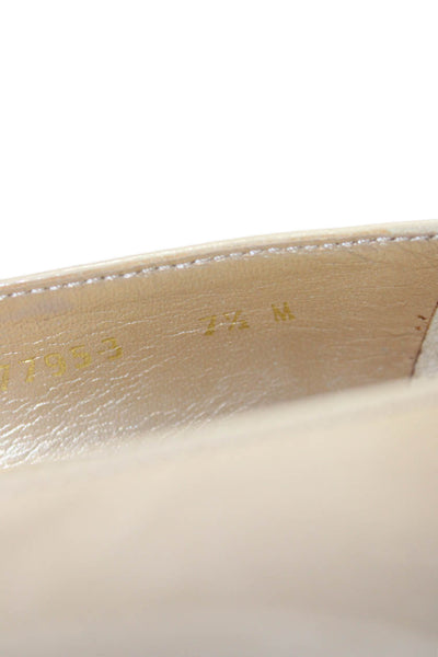Stuart Weitzman Womens Shiny Leather Heels Pumps Shoes Nude Size 7.5M