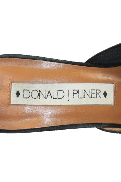 Donald J Pliner Womens Suede Pointed Toe Heels Mules Shoes Black Size 7.5M