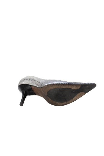Donald J Pliner Womens Leather Embossed Ombre Pumps Shoes Silver Blue Size 7.5M