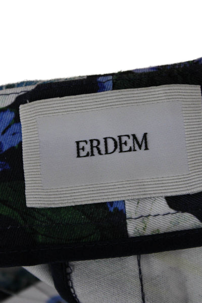 Erdem Women Ankle Pants Multicolor Floral Cotton Zip Size 4