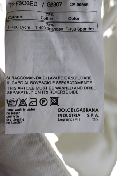 Dolce & Gabbana Womens Straight Jeans White Cotton Blend Mid Rise Size 38