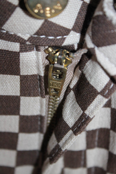 A.B. S by Allen Schwartz Womens Flared Check Cotton Pants Brown Size 4