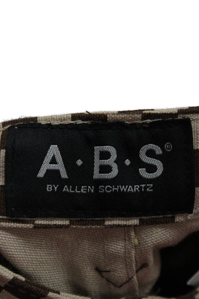 A.B. S by Allen Schwartz Womens Flared Check Cotton Pants Brown Size 4