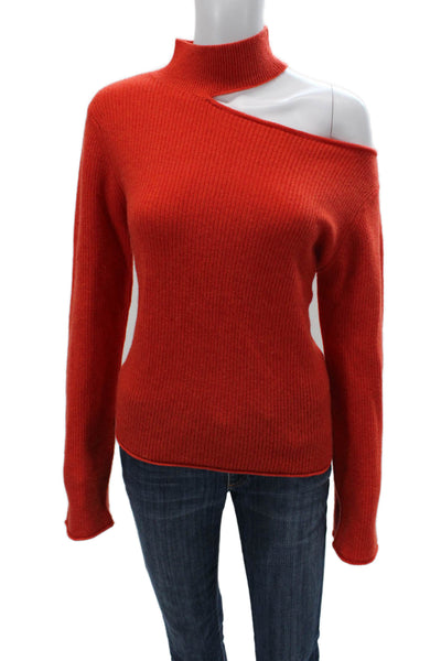 RtA Women Red 100% Cashmere High Neck Pullover Long Sleeve Size XS