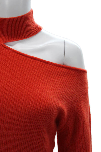RtA Women Red 100% Cashmere High Neck Pullover Long Sleeve Size XS