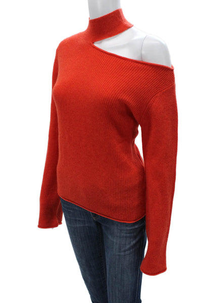 RtA Women Red 100% Cashmere High Neck Pullover Long Sleeve Size XS