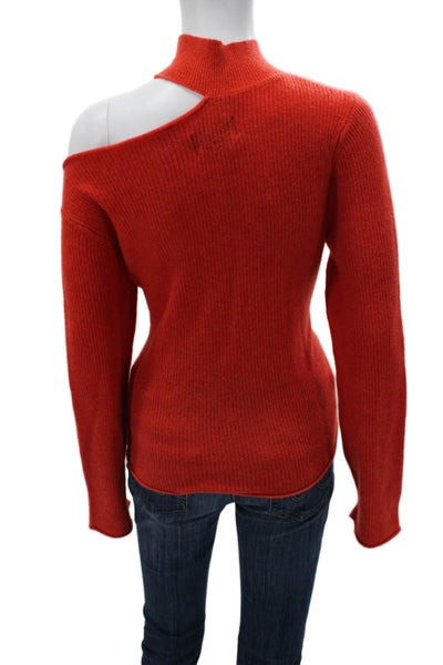 RtA Women Red 100% Cashmere High Neck Pullover Long Sleeve Size XS