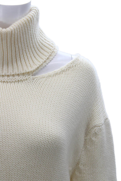 Monse Womens Ivory 100% Wool Turtleneck Pullover Long Sleeve Size XS
