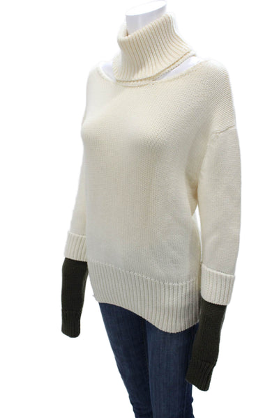 Monse Womens Ivory 100% Wool Turtleneck Pullover Long Sleeve Size XS