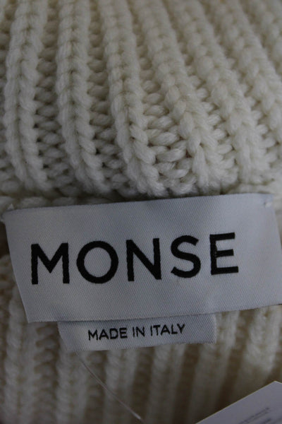 Monse Womens Ivory 100% Wool Turtleneck Pullover Long Sleeve Size XS