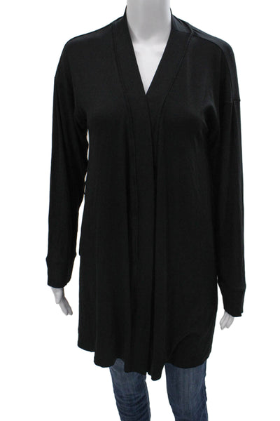 Skims Womens V Neck Cardigan Black Modal Long Sleeve Size XS