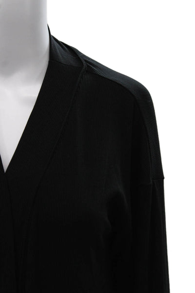 Skims Womens V Neck Cardigan Black Modal Long Sleeve Size XS