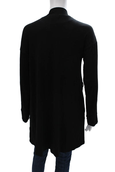 Skims Womens V Neck Cardigan Black Modal Long Sleeve Size XS