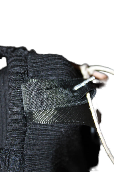 Skims Womens V Neck Cardigan Black Modal Long Sleeve Size XS