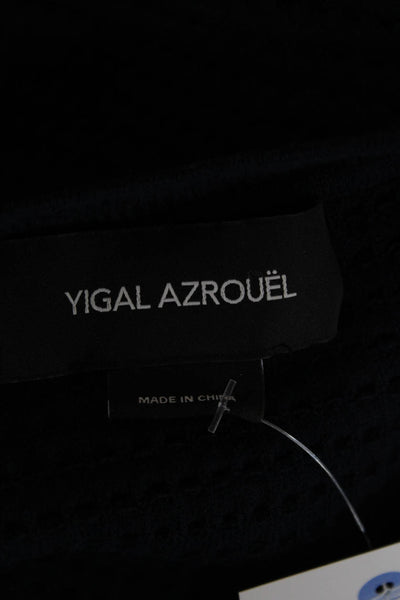 Yigal Azrouel Women Blue Basic T-Shirt Short Sleeve Crew Neck Size XS