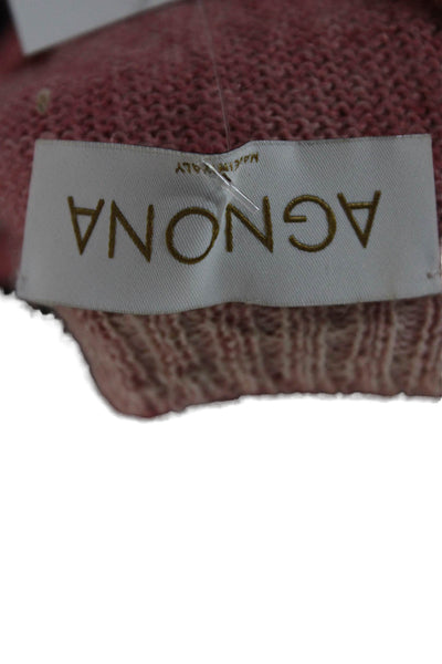 Agnona Womens Pink Alpaca Pullover Crewneck Long Sleeve Size S