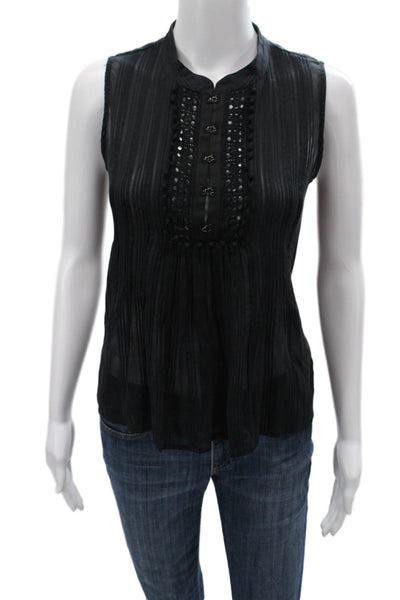 Sea New York Women Basic Sleeveless High Neck Black Blouse Size 0