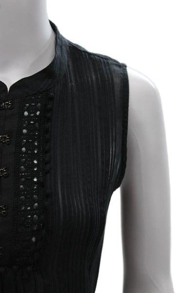 Sea New York Women Basic Sleeveless High Neck Black Blouse Size 0