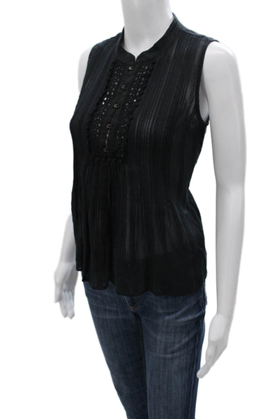Sea New York Women Basic Sleeveless High Neck Black Blouse Size 0