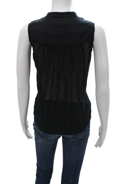 Sea New York Women Basic Sleeveless High Neck Black Blouse Size 0