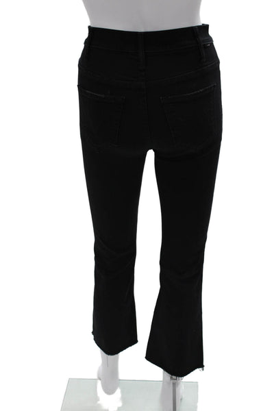 Mother Womens Cropped Black Jeans Mid Rise Cotton Blend Size 24