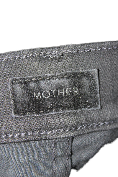 Mother Womens Cropped Black Jeans Mid Rise Cotton Blend Size 24