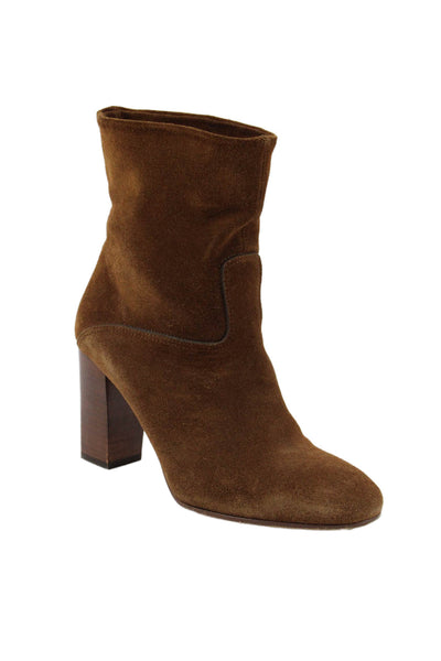 Polo Ralph Lauren Womens Suede Heeled Ankle Boots Brown Size 7