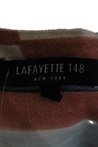 Lafayette 148 New York Womens Shift Dress Linen Multicolor V Neck Size 12