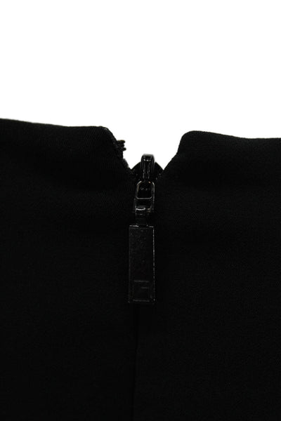 Lafayette 148 New York Womens Shift Dress Black 3/4 Sleeve V Neck Size L