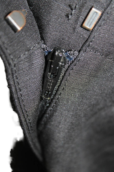 Lafayette 148 New York Women Cropped Silk Pants Black Zip Size 16