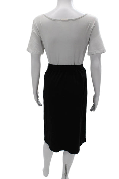 Eileen Fisher Women Straight Pencil Black Tencel Skirt Size S