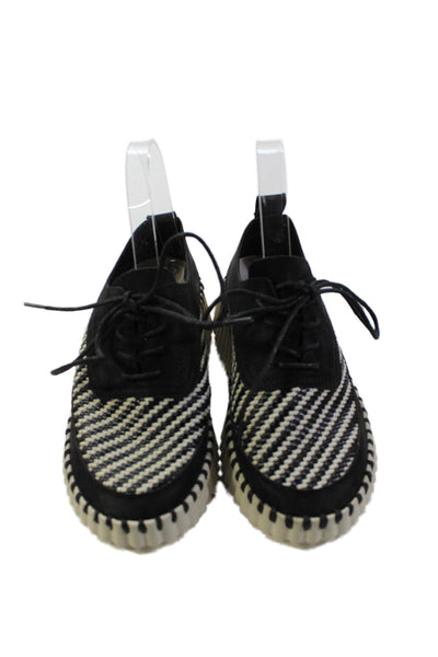 bernie mev. Womens Suede Woven Lace Up Platform Sneakers Shoes Black Size 6