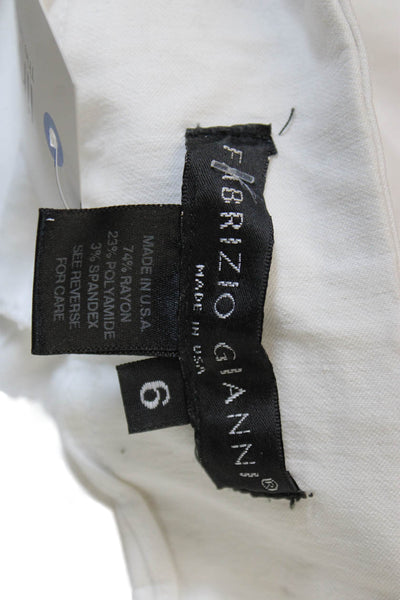 Fabrizio Gianni Women Capri Pants White Pull On Size 6