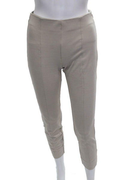 Quince Women Ankle Pants Beige Polyester Zip Solid Size S