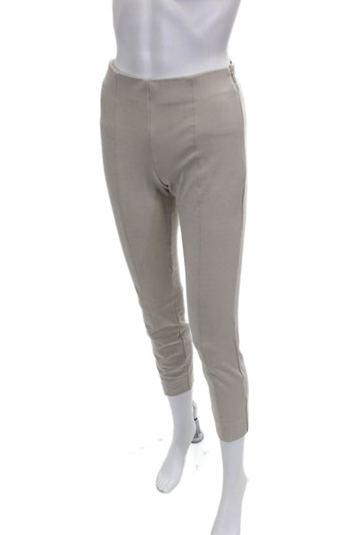 Quince Women Ankle Pants Beige Polyester Zip Solid Size S