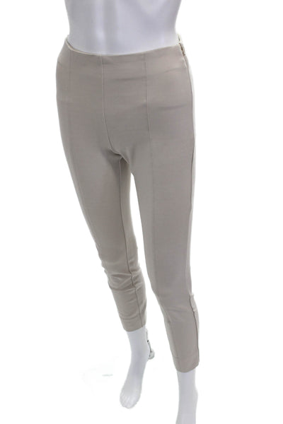 Quince Women Ankle Pants Beige Zip Rayon Nylon Spandex Size S