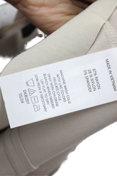 Quince Women Ankle Pants Beige Zip Rayon Nylon Spandex Size S