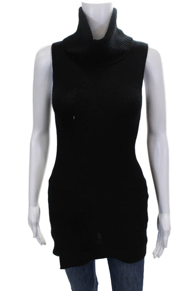 Theory Womens Cashmere Sleeveless Turtleneck Sweater Vest Black Size S