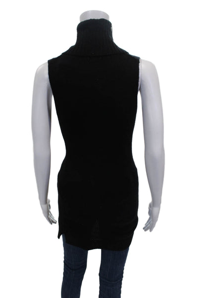 Theory Womens Cashmere Sleeveless Turtleneck Sweater Vest Black Size S