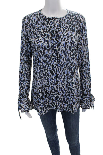 Derek Lam 10 Crosby Womens Multicolor Animal Print Long Sleeve Blouse Size 8