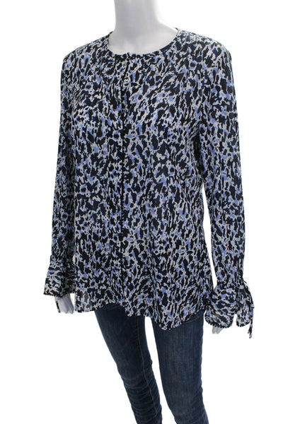 Derek Lam 10 Crosby Womens Multicolor Animal Print Long Sleeve Blouse Size 8