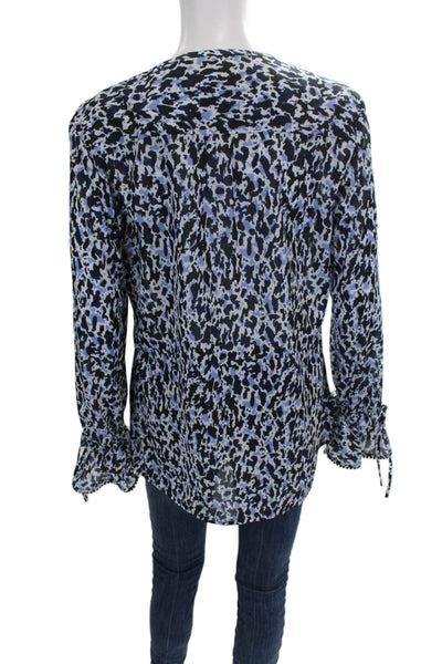 Derek Lam 10 Crosby Womens Multicolor Animal Print Long Sleeve Blouse Size 8