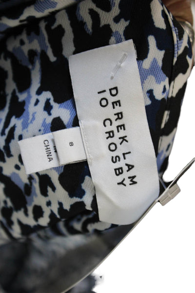 Derek Lam 10 Crosby Womens Multicolor Animal Print Long Sleeve Blouse Size 8
