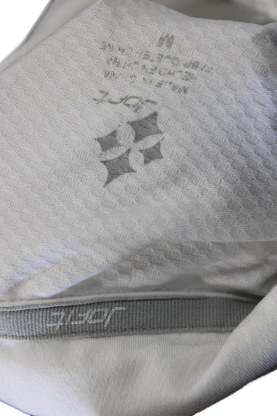JoFit Womens White Sleeveless Collared Basic Polo Zip Size M