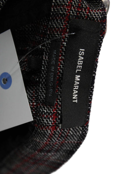 Isabel Marant Womens Cropped Gray Plaid Virgin Wool Pants Size 38
