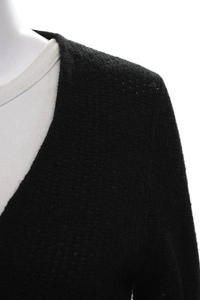 Beyond Threads Womens Black Baby Alpaca V-Neck Cardigan Long Sleeve Size M