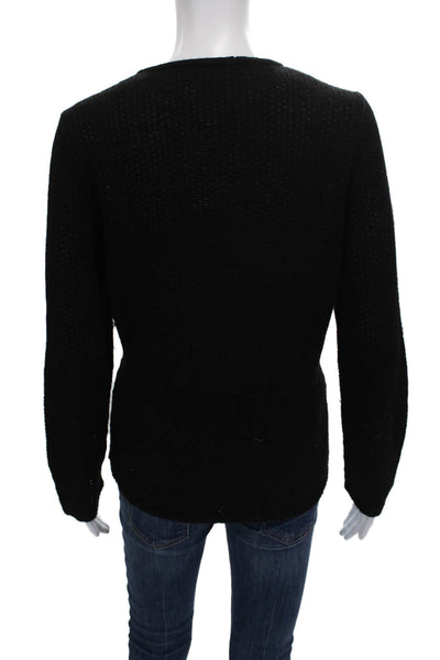 Beyond Threads Womens Black Baby Alpaca V-Neck Cardigan Long Sleeve Size M