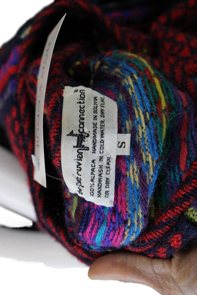 Peruvian Connection Women Alpaca Fair Isle V-Neck Button Vest Size S